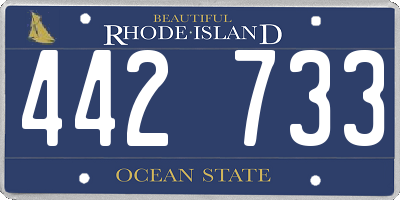 RI license plate 442733