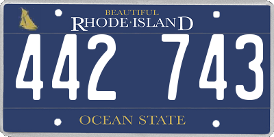 RI license plate 442743