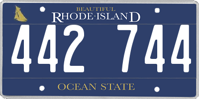 RI license plate 442744