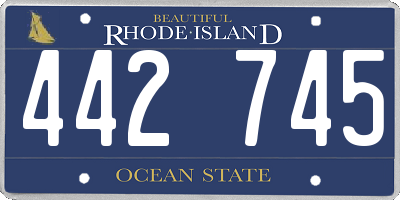 RI license plate 442745