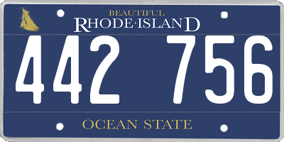 RI license plate 442756