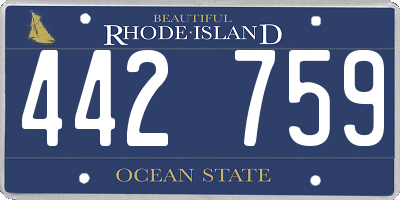 RI license plate 442759