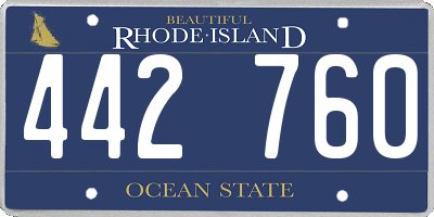 RI license plate 442760