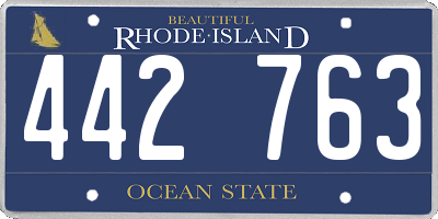 RI license plate 442763
