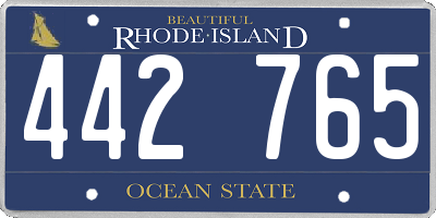 RI license plate 442765