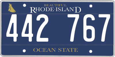 RI license plate 442767