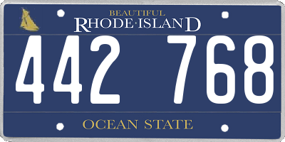 RI license plate 442768