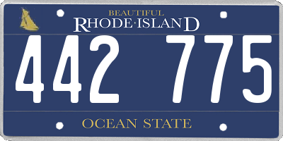 RI license plate 442775