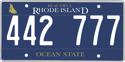 RI license plate 442777