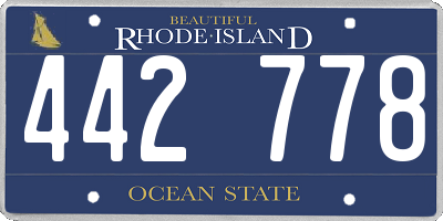 RI license plate 442778
