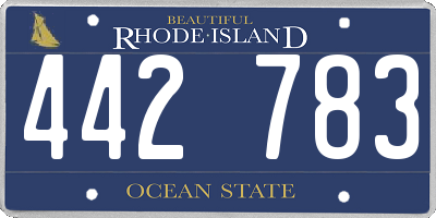 RI license plate 442783