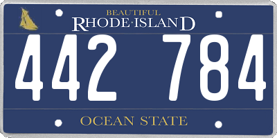 RI license plate 442784