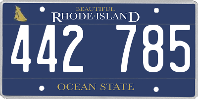 RI license plate 442785