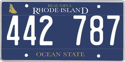 RI license plate 442787