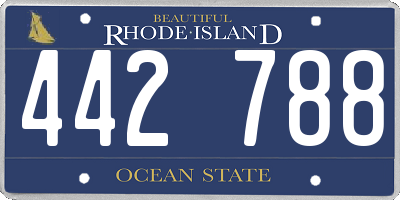 RI license plate 442788