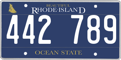 RI license plate 442789