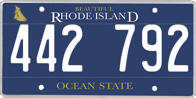 RI license plate 442792