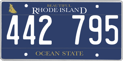 RI license plate 442795
