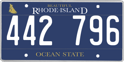 RI license plate 442796