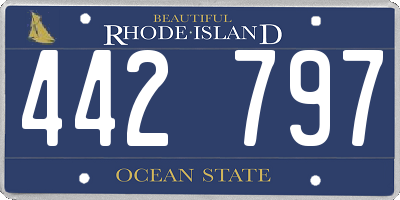 RI license plate 442797