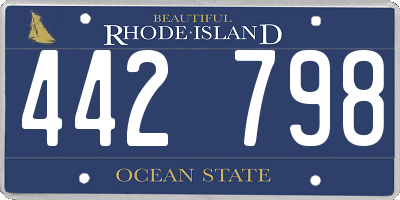 RI license plate 442798