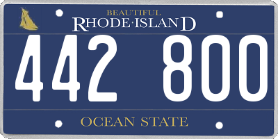RI license plate 442800