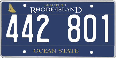 RI license plate 442801