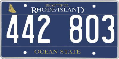 RI license plate 442803