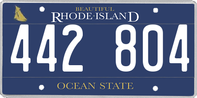 RI license plate 442804