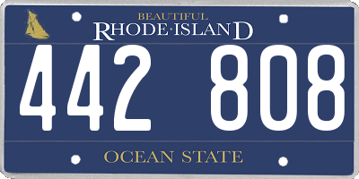 RI license plate 442808