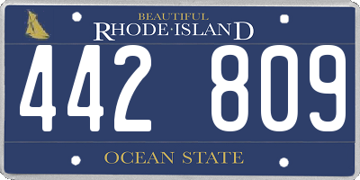 RI license plate 442809