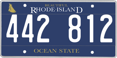 RI license plate 442812