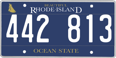 RI license plate 442813