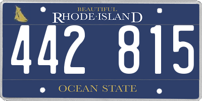 RI license plate 442815