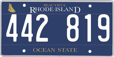 RI license plate 442819