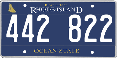 RI license plate 442822