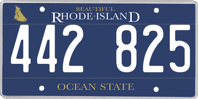 RI license plate 442825