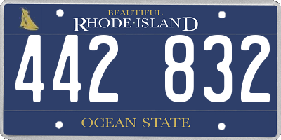 RI license plate 442832