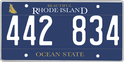 RI license plate 442834