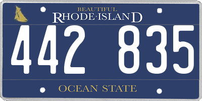 RI license plate 442835