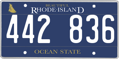 RI license plate 442836