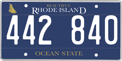 RI license plate 442840