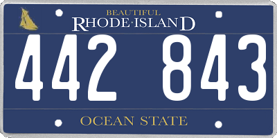 RI license plate 442843