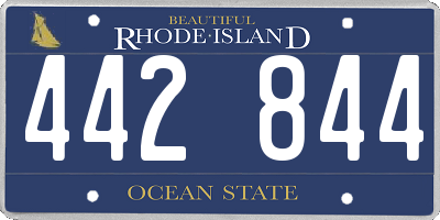 RI license plate 442844