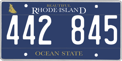 RI license plate 442845