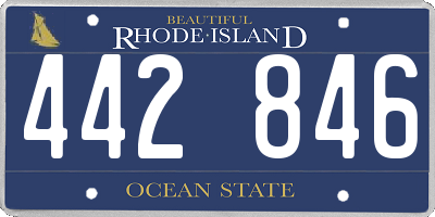 RI license plate 442846