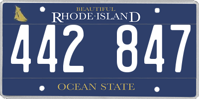 RI license plate 442847