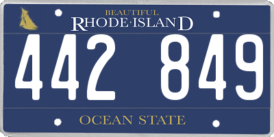 RI license plate 442849