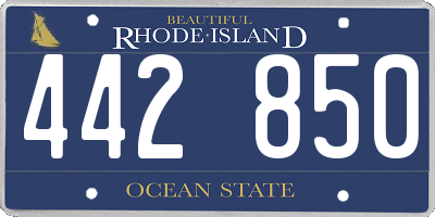 RI license plate 442850