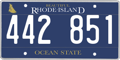 RI license plate 442851
